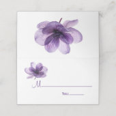 Prachtige Paarse Bloem Bruiloft Plaatskaart (Buitenkant ongevouwen)