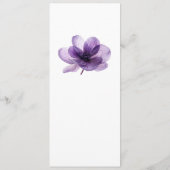 Prachtige Paarse bloemenbruiloft Menu (Achterkant)