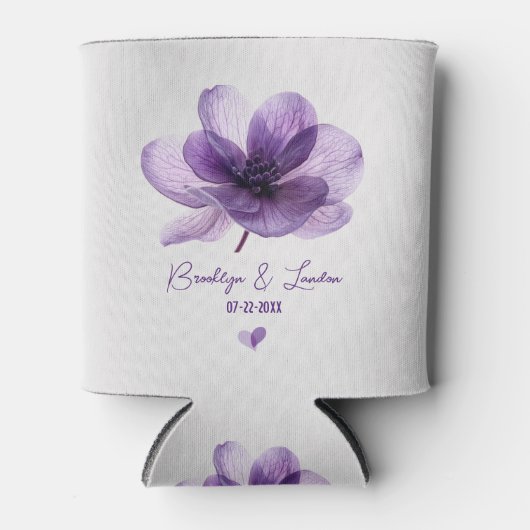 Prachtige Paarse Flower Wedding Koelbox Blikjeskoeler (Voorkant)