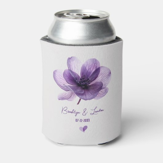 Prachtige Paarse Flower Wedding Koelbox Blikjeskoeler (Blikje Achterkant)