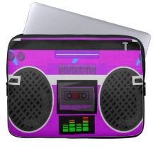 Prachtige Paarse Geïllustreerde 80s Boombox
