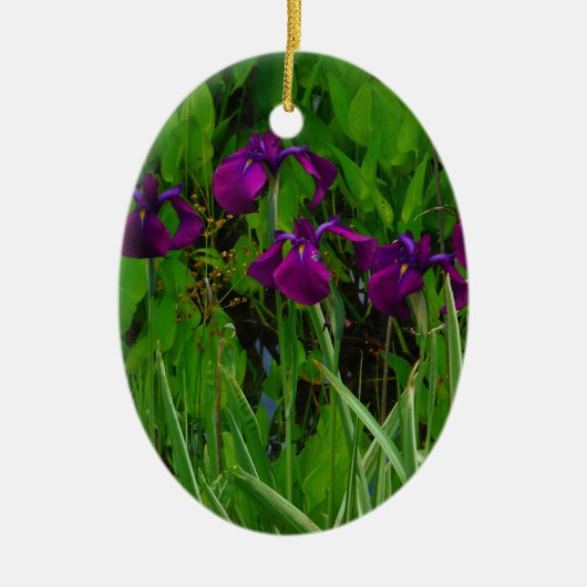 Prachtige Paarse Iris Keramisch Ornament (Voorkant)