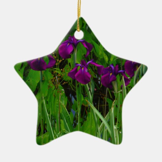 Prachtige Paarse Iris Keramisch Ornament (Voorkant)