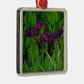 Prachtige Paarse Iris Metalen Ornament (Rechts)