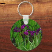 Prachtige Paarse Iris Sleutelhanger (Voorkant)
