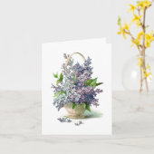 Prachtige Paarse Lila mandje Kaart (Gele Bloem)