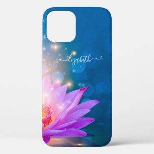 Prachtige Paarse Lotus Flower, Lake, Blue, Zen iPhone 12 Hoesje