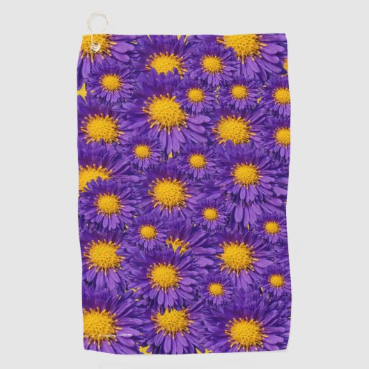 Prachtige Paarse Michaelmas Daisies Golfhanddoek (Voorkant)