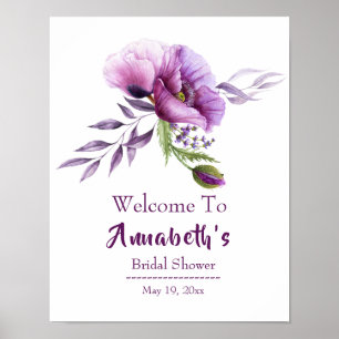 Prachtige Paarse papavers Vrijgezellenfeest Poster