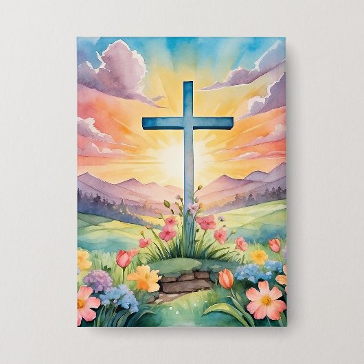 Prachtige paas Waterverf kunst Button (Voorkant)