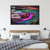Prachtige pacock-doetherwaterdruppel canvas afdruk (Insitu (Slaapkamer))