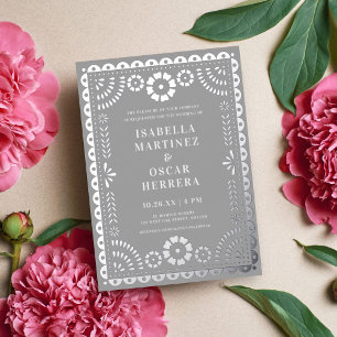 Prachtige Papel Picado Boda Wedding REAL Folie Uitnodiging