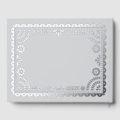 Prachtige  Papel Picado bruiloft zilver Gastenboek (Achterkant)