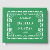 Prachtige  Papel Picado Green Wedding Gastenboek (Voorkant)