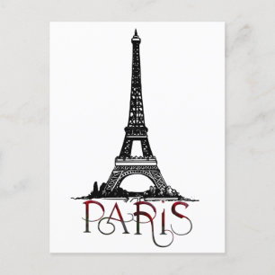Prachtige Parijs, Eiffel Tower  Grunge Briefkaart