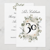 Prachtige pasta Floral 30e JUBILEUM Kaart (Voorkant / Achterkant)