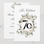 Prachtige pasta Floral 70e JUBILEUM Kaart (Voorkant / Achterkant)