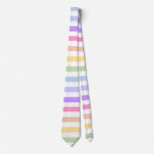 Prachtige pasteelregenboogwitte strepen stropdas (Voorkant)