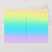 Prachtige pastel regenboogbruiloft, opslagdatum aankondigingskaart (Achterkant)