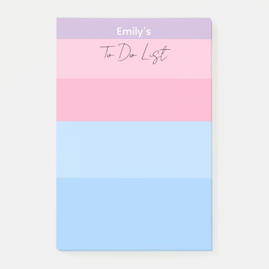 Prachtige Pastel Roze en Blauw Post-it® Notes (Voorkant)