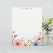 Prachtige pastelbloemen briefhoofd (Staand voorkant)