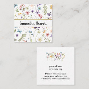 Prachtige pastelbloemen vierkante visitekaartje
