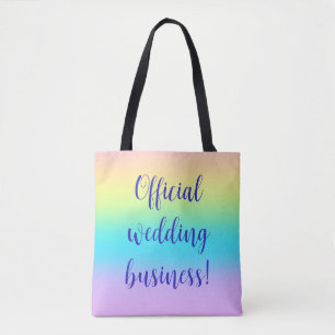 Prachtige pastelregenbooggradiënt bruiloft draagtas