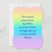 Prachtige pastelregenbooggradiënt bruiloft kaart (Achterkant)