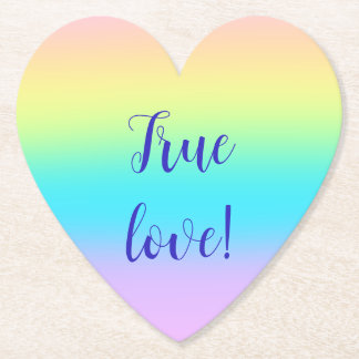 Prachtige pastelregenbooggradiënt bruiloft kartonnen onderzetters