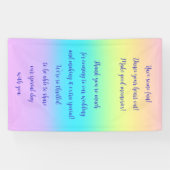 Prachtige pastelregenbooggradiënt bruiloft spandoek (Horizontaal)
