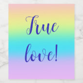 Prachtige pastelregenbooggradiënt bruiloft wijn etiket (Enkel label)