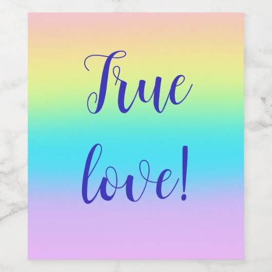 Prachtige pastelregenbooggradiënt bruiloft wijn etiket (Enkel label)