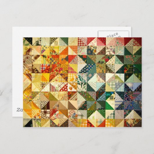 Prachtige patchwork briefkaart (Voorkant / Achterkant)