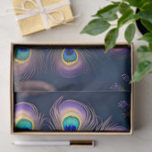 Prachtige pauw met blauwgroen en gouden verenkleed tissuepapier (Geschenk)