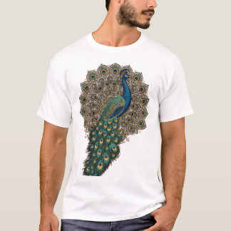 Prachtige pauw met kunstige verenwaaier t-shirt