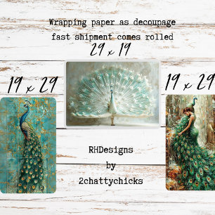 Prachtige Pauw Set Decoupage Inpakpapier Vel