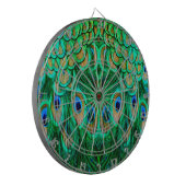 Prachtige Pauwveren Dartbord (Voorkant Links)