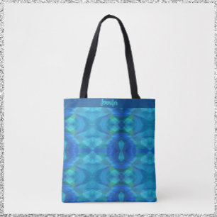 Prachtige Peacock Blue Abstract Draagtas