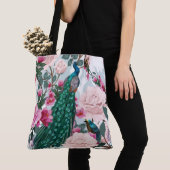 Prachtige Peacock Floral Mode Tas (Dichtbij)