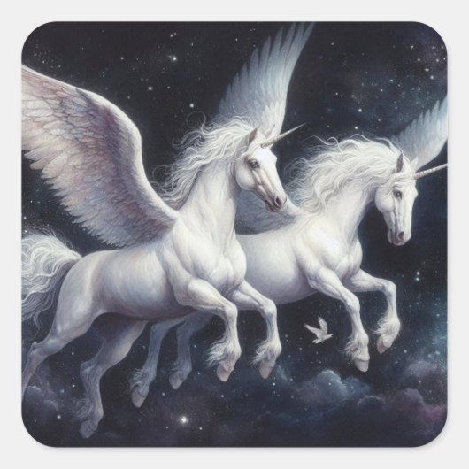 Prachtige Pegasus in de Dark Sky Sticker Sheet (Voorkant)
