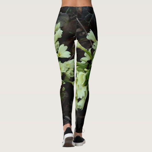 Prachtige pellerige peper Primroses in droge blade Leggings (Achterkant)
