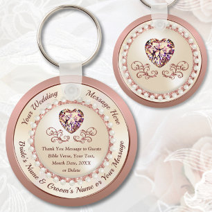 Prachtige persoonlijke, ROOS GOLD Wedding Favors Sleutelhanger
