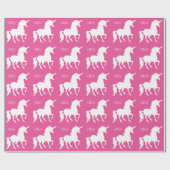 Prachtige persoonlijke roze unicorn Silhouette Cadeaupapier (Vlak)
