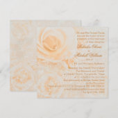 Prachtige perzikcrème rozen Huwelijk Kaart (Voorkant / Achterkant)