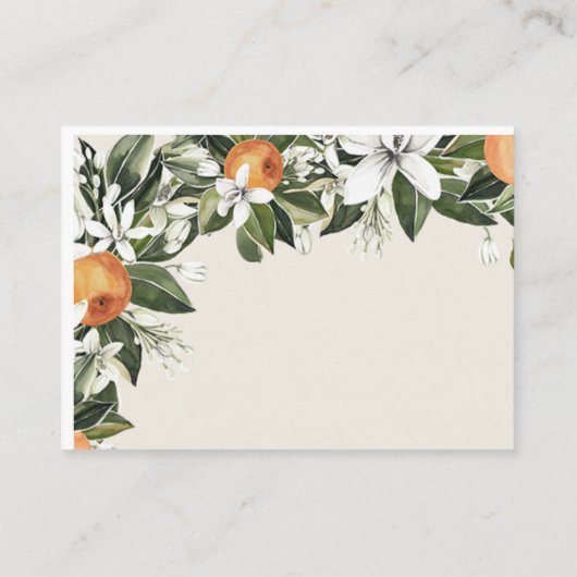 Prachtige perziken en bladeren kleurrijk dank u informatiekaartje (Achterkant)