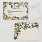 Prachtige perziken en bladeren kleurrijk dank u informatiekaartje (Voorkant / Achterkant)