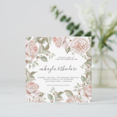 Prachtige Perzische Waterverf Rozen Weddenschap Kaart (Staand voorkant)