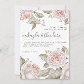 Prachtige Perzische Waterverf Rozen Weddenschap Kaart (Voorkant)