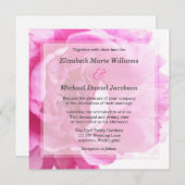 Prachtige Pink Peony Wedding Invitations Kaart (Voorkant / Achterkant)