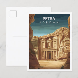 Prachtige Place Petra Jordan Art Travel Briefkaart